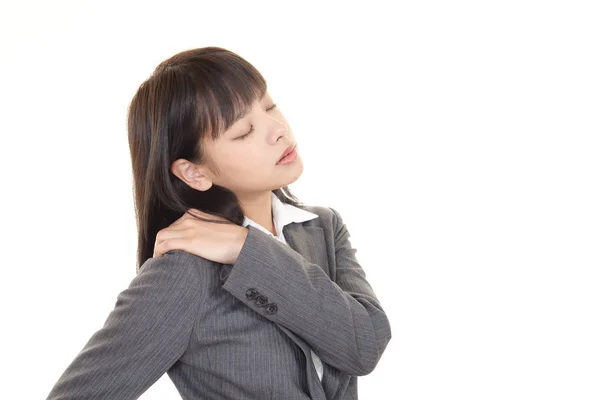 Business Woman Who Has Shoulder Pain — Stock Photo, Image