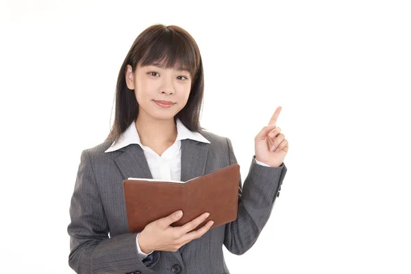 Asian Business Woman Pointing — Stock Photo, Image