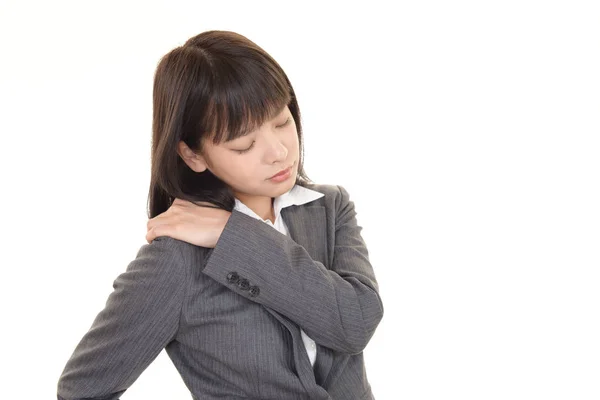 Business Woman Who Has Shoulder Pain — Stock Photo, Image