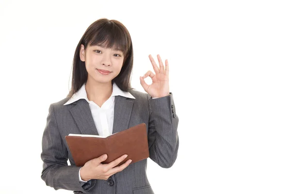 Business Woman Hand Sign — Stock Photo, Image