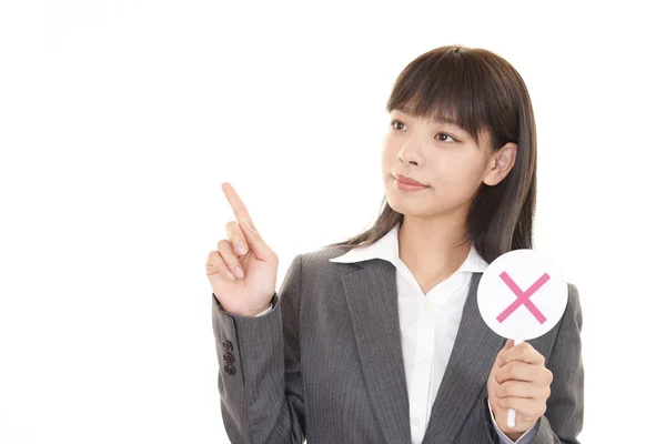 Businesswoman Sign — Stock Photo, Image