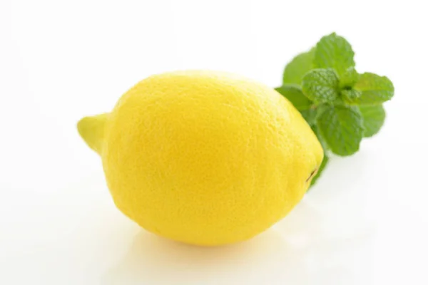 Fresh Lemon White Background — Stock Photo, Image