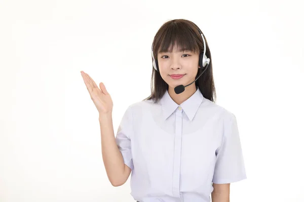 Operatore Call Center Sorridente — Foto Stock