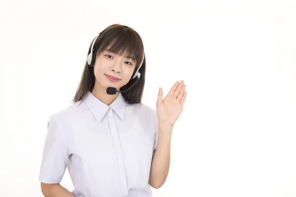 Operatore Call Center Sorridente — Foto Stock