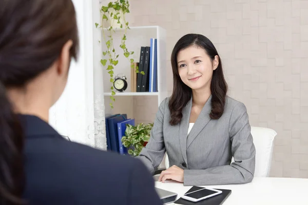 Two Business Women Office Working — Stock Photo, Image