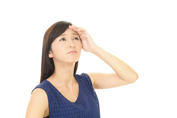 Woman Who Has Headache — Stock Photo, Image