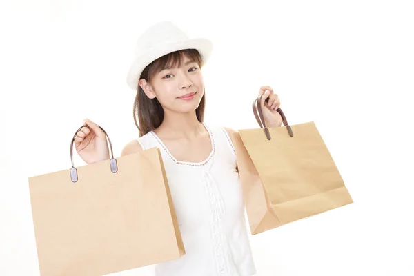 Donna Con Shopping Bags — Foto Stock