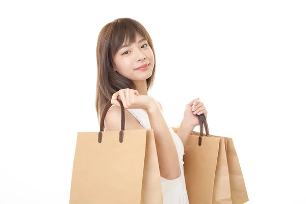 Alışveriş Çantalı Kadın — Stok fotoğraf