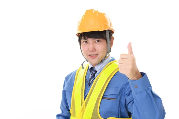 Asijský Pracovník Těší Úspěch — Stock fotografie