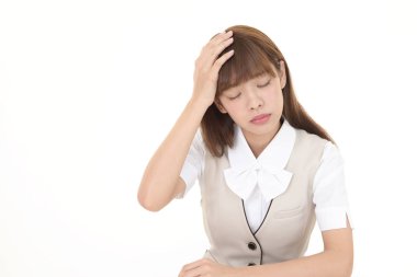 baş ağrısı olan bir iş kadını