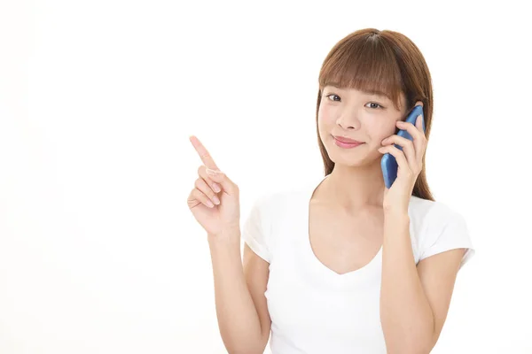 Woman Who Talking Smart Phone — Stock Photo, Image