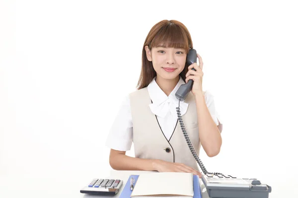 Mulher Negócios Com Telefone — Fotografia de Stock