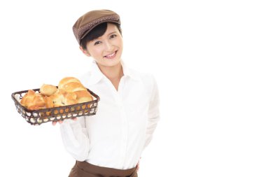 Bayan baker bir fırında çalışan