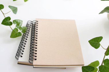 Telli defter kitap masanın üstüne