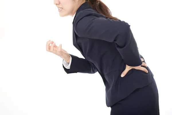 Επιχειρήσεων Γυναίκα Που Έχει Ένα Πόνο Στην Πλάτη — Φωτογραφία Αρχείου