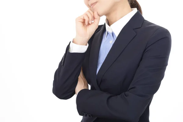 Portrait Business Woman Looking Uneasy — Stock Photo, Image