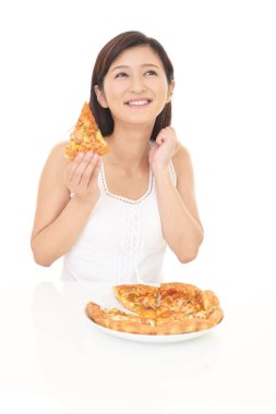 Bir yemek hoşlanan kadın