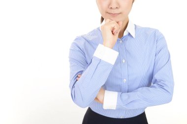 huzursuz arayan iş kadın portresi.