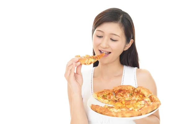 Mujer Que Disfruta Una Comida —  Fotos de Stock