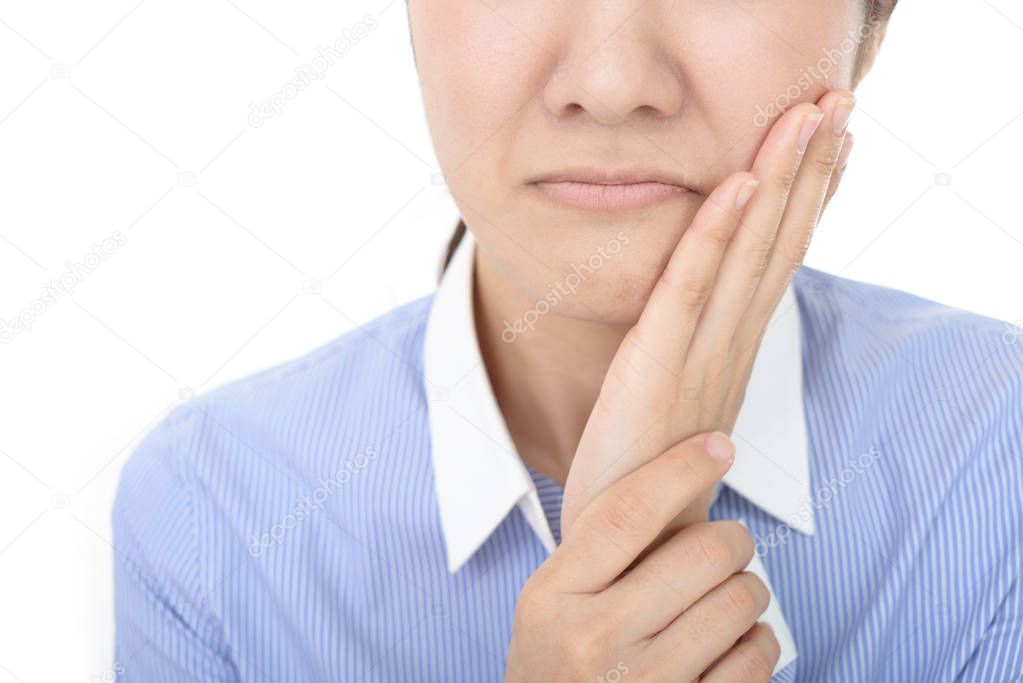 Woman who is worried about the tooth decay