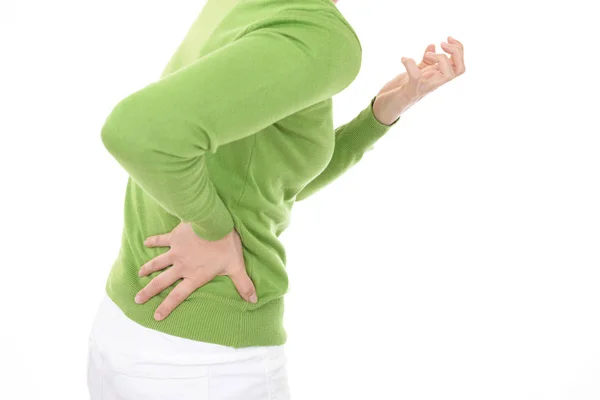 Mujer Que Tiene Dolor Espalda — Foto de Stock