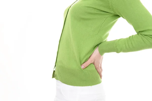 Mujer Que Tiene Dolor Espalda —  Fotos de Stock
