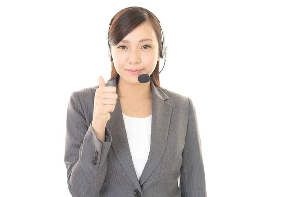 Smiling Call Center Operator — Stock Photo, Image