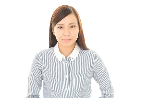 Smiling Asian Woman Isolated White Background — Stock Photo, Image