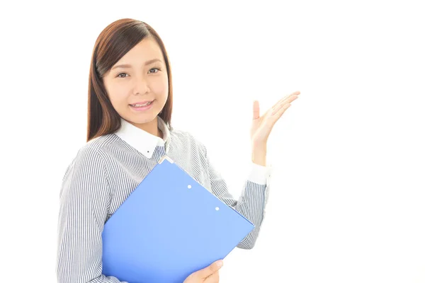 Portrait Une Femme Faisant Une Présentation — Photo