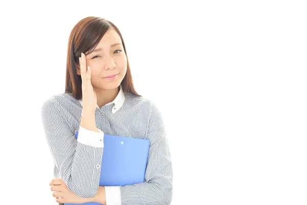 Business Woman Having Headache — Stock Photo, Image