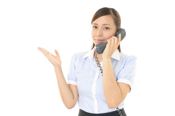 Geschäftsfrau Mit Telefon — Stockfoto