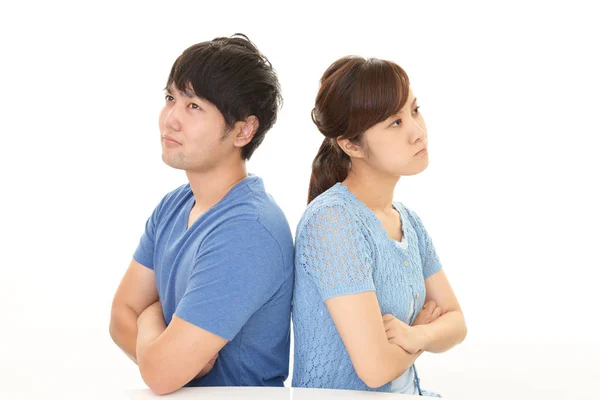 Sebuah Potret Dari Pasangan Jepang Yang Stres — Stok Foto