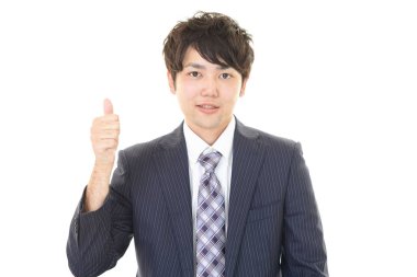 Asya iş adamı işaret Yaşasın gösterilen