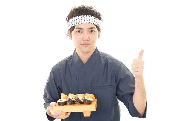 Retrato Chef Sushi — Foto de Stock
