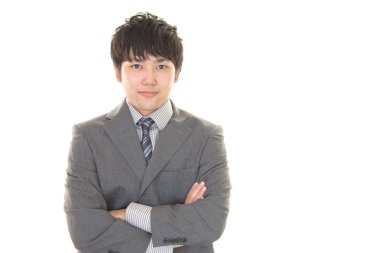 Yakışıklı bir iş adamının portresi.