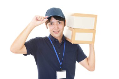 bir teslimat adam portresi