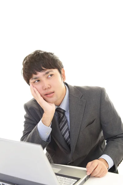 Cansado Estressado Asiático Empresário — Fotografia de Stock