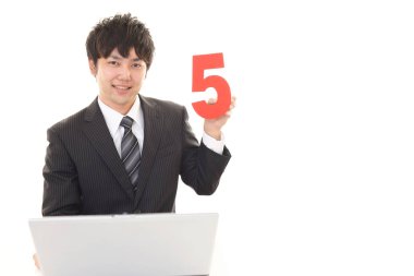 Bir sayı ile Asya iş adamı