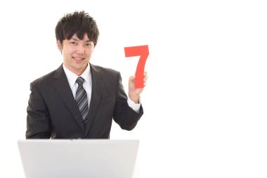 Bir sayı ile Asya iş adamı