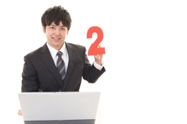 Bir sayı ile Asya iş adamı