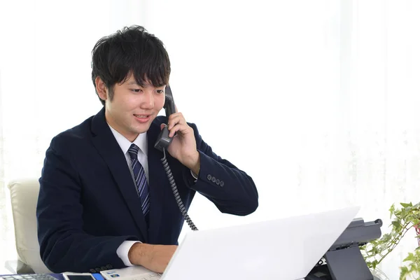 Lavorare Asiatico Businessman Suo Ufficio — Foto Stock