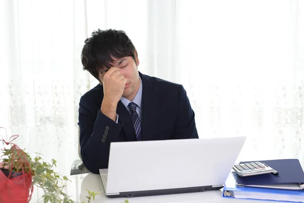 Cansado Estresado Empresario Asiático —  Fotos de Stock