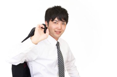 Yakışıklı bir iş adamının portresi.