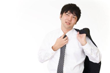 yorgun ve stresli Asya iş adamı