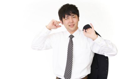 Huzursuz görünen bir iş adamı portresi