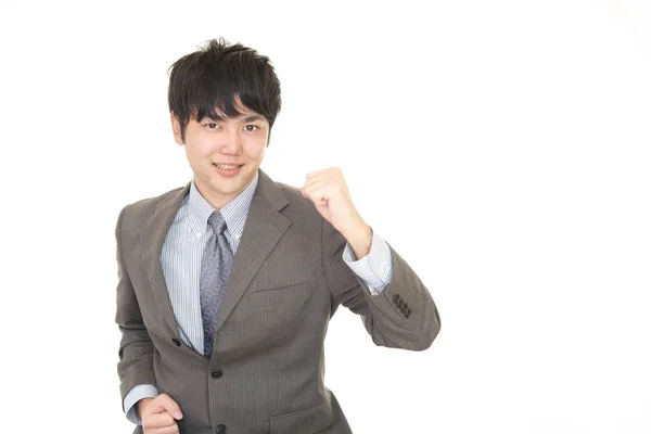 Asian Businessman Enjoying Success — Stock Photo, Image