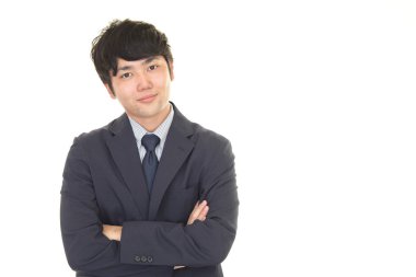 Yakışıklı bir iş adamının portresi.