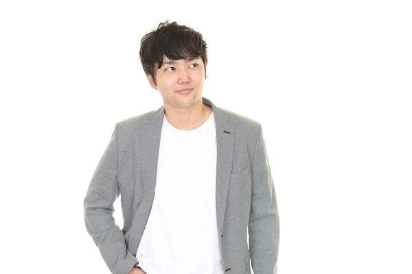 Lächelnder Asiatischer Mann Isoliert Auf Weißem Hintergrund — Stockfoto