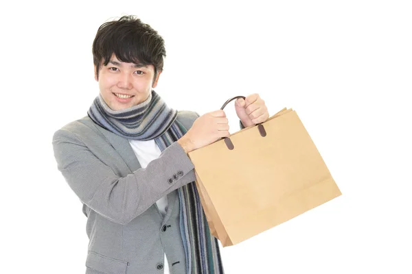 Homem Com Sacos Compras — Fotografia de Stock