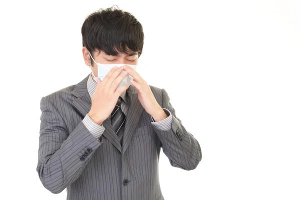 Homme Mauvais État Ayant Grippe — Photo